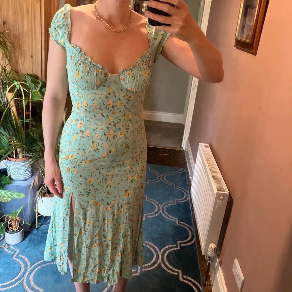 Hello Molly Mint Floral Midi Dress